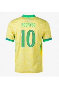 Brasilia Rodrygo Goes #10 Jalkapallovaatteet Kotipaita Copa America 2024 Lyhythihainen